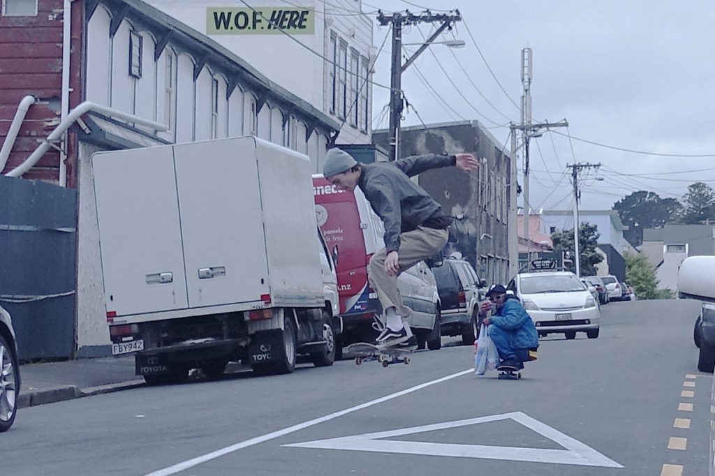 Two skateboarders in Newtown