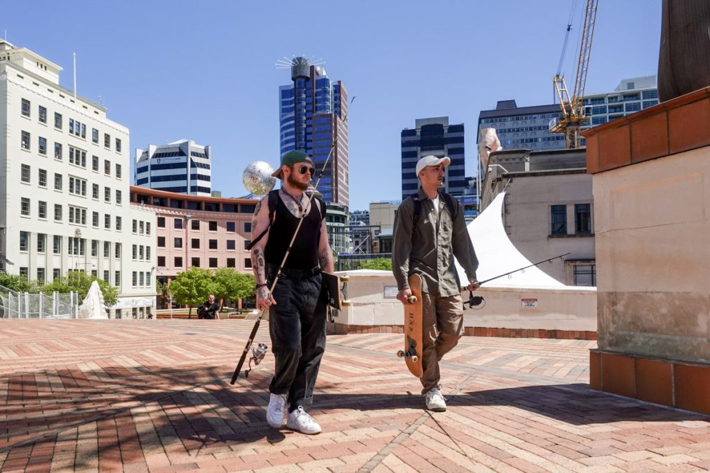 Two men going fishing in Wellington Harbour